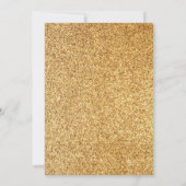 金ゴールドフェイクグリッタースターズシャルボードムスリム結婚ズ 招待状 (裏面)