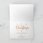 金ゴールドフェイクグリッタースタータイポグラフィクリスマスフォト カード (内部)