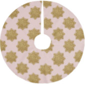 金ゴールドフェイクグリッタースノーフレーク模様ピンク ブラッシュドポリエステルツリースカート