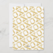 金ゴールドフェイクグリッターチモダンックXOXOバレンタイン写真 シーズンカード (裏面)