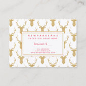 金ゴールドフェイクグリッターディアクリスマスギフト券 名刺 (裏面)