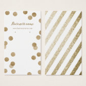 金ゴールドフェイクグリッタードット背景イヤリングカード (正面&裏面)