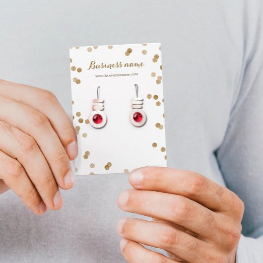金ゴールドフェイクグリッタードット背景イヤリングカード
