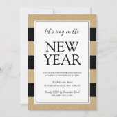 金ゴールドフェイクグリッターニューイーブパーティの招待状 招待状 (正面)