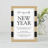 金ゴールドフェイクグリッターニューイーブパーティの招待状 招待状 (スタンド正面)
