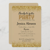 金ゴールドフェイクグリッターバチェロレッテ 招待状 (正面/裏面)