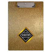 金ゴールドフェイクグリッターパーソナライズされた箔 クリップボード (正面)