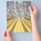 金ゴールドフェイクグリッターパーソナライズされた チラシ (手)