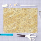 金ゴールドフェイクグリッターヒョウ印刷 薄葉紙 (クラフト)