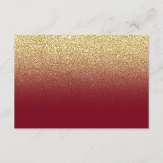 金ゴールドフェイクグリッターブルゴーニュ詳細結婚ズ エンクロージャーカード (裏面)
