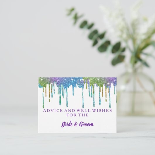 金ゴールドフェイクグリッターホイ結婚ルのアドバイスカード アドバイスカード (スタンド正面)