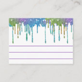 金ゴールドフェイクグリッターホイ結婚ルのアドバイスカード アドバイスカード (裏面)