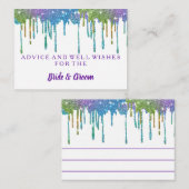 金ゴールドフェイクグリッターホイ結婚ルのアドバイスカード アドバイスカード (正面/裏面)