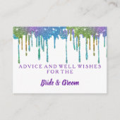 金ゴールドフェイクグリッターホイ結婚ルのアドバイスカード アドバイスカード (正面)