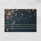 金ゴールドフェイクグリッターホイ結婚ルのアドバイスカード アドバイスカード (裏面)