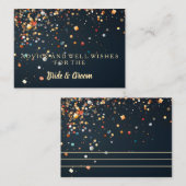 金ゴールドフェイクグリッターホイ結婚ルのアドバイスカード アドバイスカード (正面/裏面)