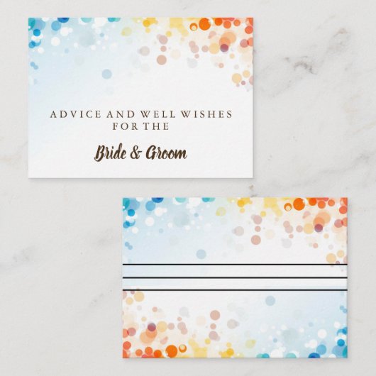 金ゴールドフェイクグリッターホイ結婚ルのアドバイスカード アドバイスカード (正面/裏面)