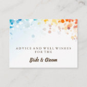 金ゴールドフェイクグリッターホイ結婚ルのアドバイスカード アドバイスカード (正面)