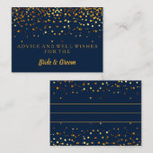 金ゴールドフェイクグリッターホイ結婚ルのアドバイスカード アドバイスカード (正面/裏面)