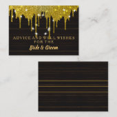 金ゴールドフェイクグリッターホイ結婚ルのアドバイスカード アドバイスカード (正面/裏面)