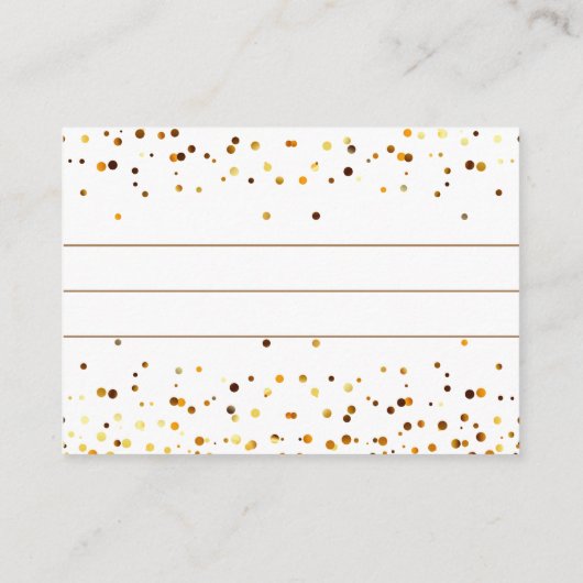 金ゴールドフェイクグリッターホイ結婚ルのアドバイスカード アドバイスカード (裏面)