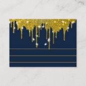 金ゴールドフェイクグリッターホイ結婚ルのアドバイスカード アドバイスカード (裏面)