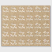 金ゴールドフェイクグリッターメリークリスマス書道 ラッピングペーパー (フラット)