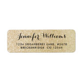 金ゴールドフェイクグリッタールック差出人住所ラベル ラベル (正面)