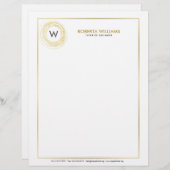 金ゴールドフェイクグリッター円のロゴ レターヘッド (正面/裏面)