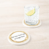 金ゴールドフェイクグリッター円枠砂岩コースター コースター (側面)