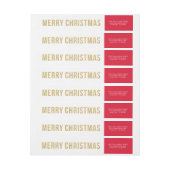 金ゴールドフェイクグリッター写真コラージメリークリスマス ラップアラウンドラベル (シート)