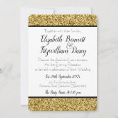 金ゴールドフェイクグリッター夕べ招待状 招待状 (正面)
