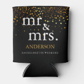 金ゴールドフェイクグリッター箔Mr.そしてミセス 缶クーラー (正面)