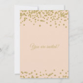 金ゴールドフェイクグリッター紙吹雪カップルシャワー赤面 招待状 (裏面)