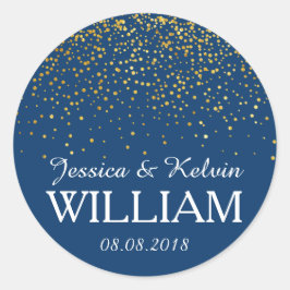 金ゴールドフェイクグリッター紙吹雪/ドットとNavを搭載 ラウンドシール