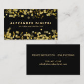 金ゴールドフェイクグリッター紙吹雪 名刺 (正面/裏面)