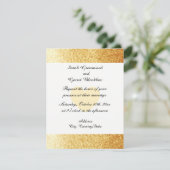 金ゴールドフェイクグリッター結婚式招待状 招待状 (スタンド正面)