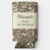 金ゴールドフェイクグリッター結婚披露宴 スリム缶クーラー (裏面)