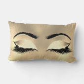 金ゴールドフェイクグリッター結晶ガラスのメイクアップまばたき ランバークッション (裏面)