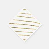 金ゴールドフェイクグリッター薄い対角線の休日 スタンダードカクテルナプキン (角)