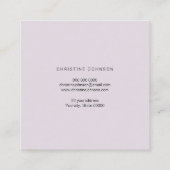 金ゴールドフェイクグリッター蝶オンラベンダー スクエア名刺 (裏面)