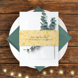 金ゴールドフェイクグリッター装飾結婚ズ 招待状ベリーバンド