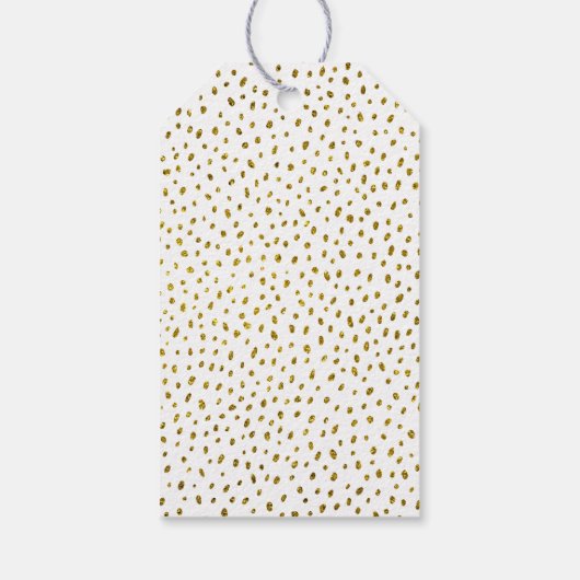 金ゴールドフェイクグリッター誕生日ガール写真ありがとう ギフトタグ (裏面)