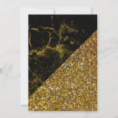 金ゴールドフェイクグリッター金ゴールド大理石ベビーシャワー 招待状 (裏面)