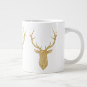 金ゴールドフェイクグリッター鹿 ジャンボコーヒーマグカップ (右)