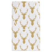 金ゴールドフェイクグリッター鹿 スモールペーパーバッグ (裏面)