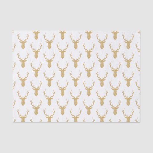 金ゴールドフェイクグリッター鹿 薄葉紙 (正面)