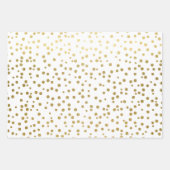 金ゴールドフェイクグリッター鹿〔雄ジカの〕枝角 – クリスマス ラッピングペーパーシート (正面3)