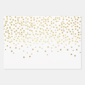 金ゴールドフェイクグリッター鹿〔雄ジカの〕枝角 – クリスマス ラッピングペーパーシート (正面2)