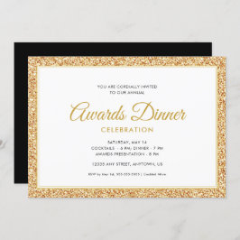 金ゴールドフェイクグリッター |アワードディナーお祝い 招待状
